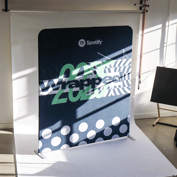 300cm Wide stretch Wall display printed by rapid print pro, next day delivery