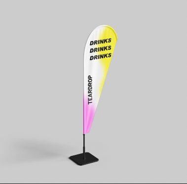 Printed flags by rapid print for express delivery - teardrop flag in London